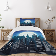 Modern Capital Moon Night Bedspread Set