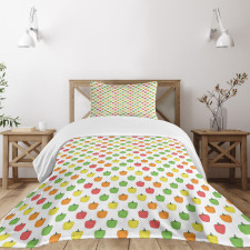 Doodle Style Bell Peppers Bedspread Set