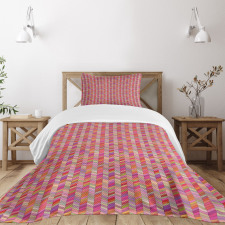 Angled Rectangle Pattern Bedspread Set