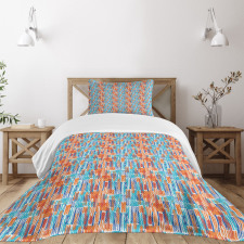 Brush Stroke Arrangement Bedspread Set