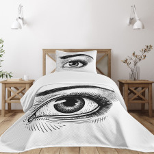 Female Eye Makeup Bedspread Set