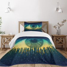 Surveillance Theme Motif Bedspread Set