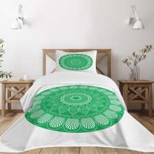 Oriental Flower Motif Bedspread Set