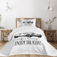 Hand Sketched Car Bedspread Set