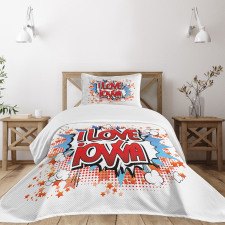 I Love Iowa Comic Book Bedspread Set