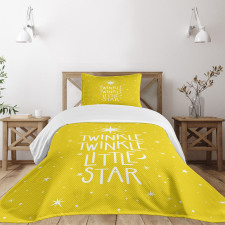 Doodled Stars and Crescent Bedspread Set