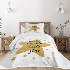 Grungy Style Retro Lettering Bedspread Set