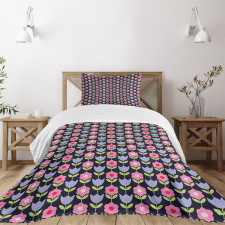 Daisy and Tulip Blossoms Bedspread Set