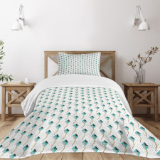 Geometric Triangles Circles Bedspread Set