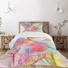 Colorful Abstract Foliage Bedspread Set