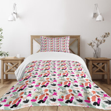 Formless Colorful Shapes Bedspread Set