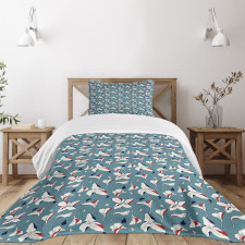 Flowers with Drooping Petals Bedspread Set