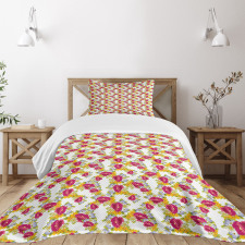 Lively Springtime Garden Bedspread Set