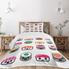 Kawaii Style Sushi Bedspread Set