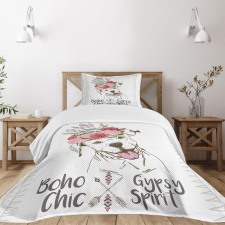 Dog in a Feather Headpiece Bedspread Set