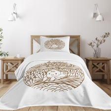 Monochrome House Bedspread Set