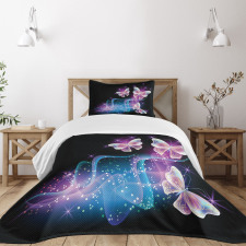 Magic Butterflies on Dark Bedspread Set