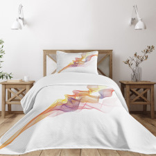 Colorful Abstract Lines Waves Bedspread Set