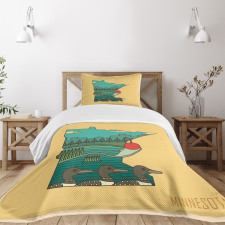 Mosaic Design State Map Bedspread Set