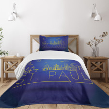 Line Art Style St Paul Bedspread Set