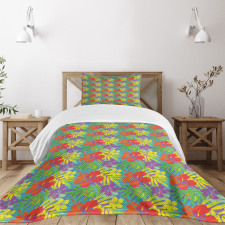 Hawaiian Rainforest Leaves Bedspread Set