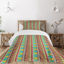 Zigzags Colorful Doodle Art Bedspread Set