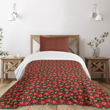 Flowers Paint Marks Bedspread Set