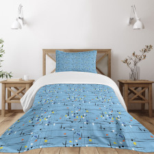 Trippy Chaotic Curvy Lines Bedspread Set