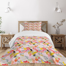 Modern Patchwork Polka Dot Bedspread Set