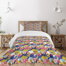 Jungle Flower Petals Art Bedspread Set