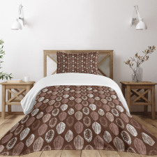 Hand Drawn Beans Grungy Look Bedspread Set