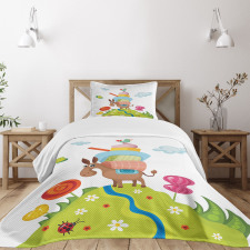 Goofy Donkey with Baggages Bedspread Set