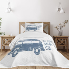 California Surfing Club Vintage Bedspread Set