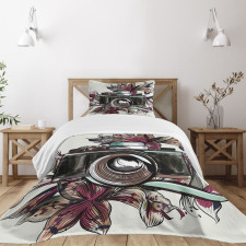 Watercolor Exotic Blooms Bedspread Set