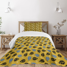 Fallen Leaves of Fall Season Bedspread Set