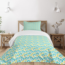 Abstract Herb Leafy Stems Bedspread Set