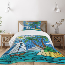 Stained Glass Mosaic Style Bedspread Set