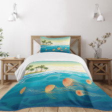 Jellyfish in the Ocean Bedspread Set