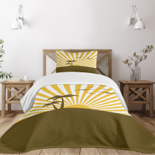 Island with Palms Seagulls Bedspread Set