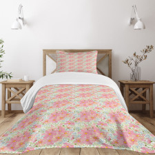 Pastel Flowers and Herbs Bedspread Set