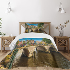 Old Bridge over a Canal Bedspread Set