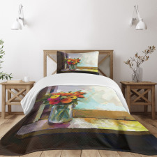 Bouquet in a Vase Art Bedspread Set