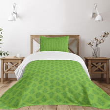 Botanic Composition in Green Bedspread Set