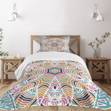 Abstract Floral Art Motif Bedspread Set