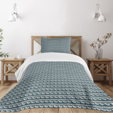 Retro Seashell Shape Zigzag Bedspread Set