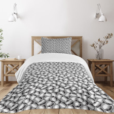 Monochrome Vegetable Pile Bedspread Set