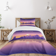 American City Skyline Dawn Bedspread Set