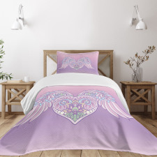 Floral Ornate Heart Bedspread Set