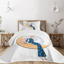 Girl with Trumpet Moon Bedspread Set