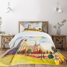 Watercolor Street View Bedspread Set